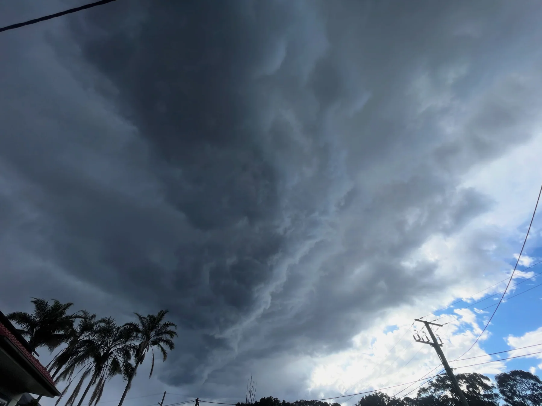 Dark winter storm front